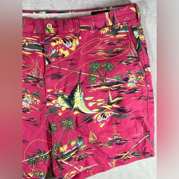 NWT Polo Ralph Lauren 38W Linen Blend 6” Inseam Classic Fit Flat Front Shorts - Picture 4 of 11